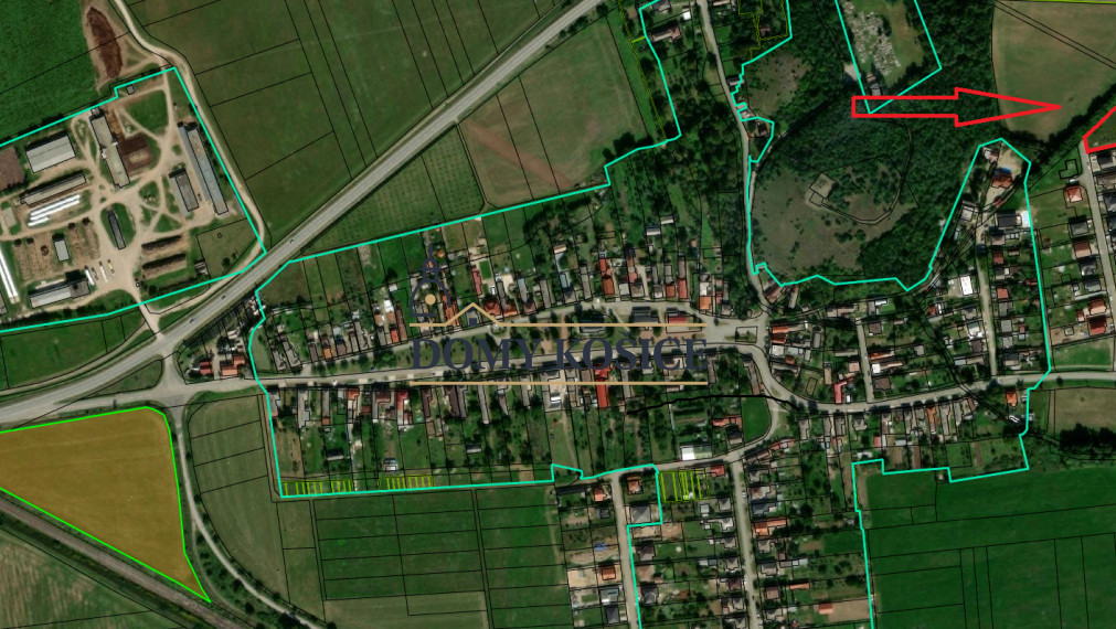 Stavebný pozemok re viac domov Košice - Okolie, Dvorníky, IS